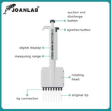 JOANLAB Multichannel Pipette Lab Supplies Variable Volume Micropipette 8 Channels 12 Channels Pipette Capacity: 0.5μl - 300μl