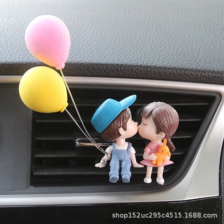 Car Air outlet clip Decoration Cute Cartoon Couples Action Figure Balloon Ornament Auto Interior Dashboard Accessories Girl Gift