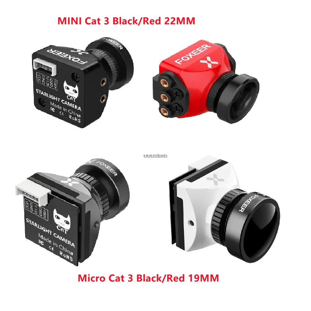 Foxeer Cat 3 Mini 22mm/Micro 19mm 1200TVL Starlight 0.00001Lux FPV Camera Low Latency Low Noise FPV Camera For RC Racing Drone