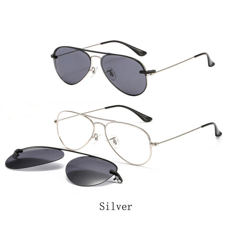 Polarized Sunglasses Men Women Magnetic Clip On Lens Sunglass Pilot Sun Glasses Frame Of Eyeglasses Optical Eyewear Trendy 2023