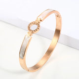 New Fashion White Shell Roman Numeral Bangles & Bracelets Gold Color Women Bangle For Fashion Bracelet Jewelry