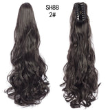 Synthetic Long Wavy Claw Clip On Ponytail Drawstring Hairpiece Wave Curly Black Brown Blonde Ombre Fake Hair for Women