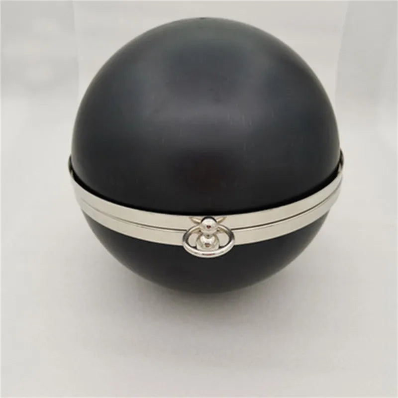 14 cm or 18 cm round shape metal box clutches with black plastic surface diy handbag accessories metal bag frames evening bags