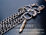 Hip hop punk horns skull metal casual wild pants chain wallet chain key chain men's waist chain DR02