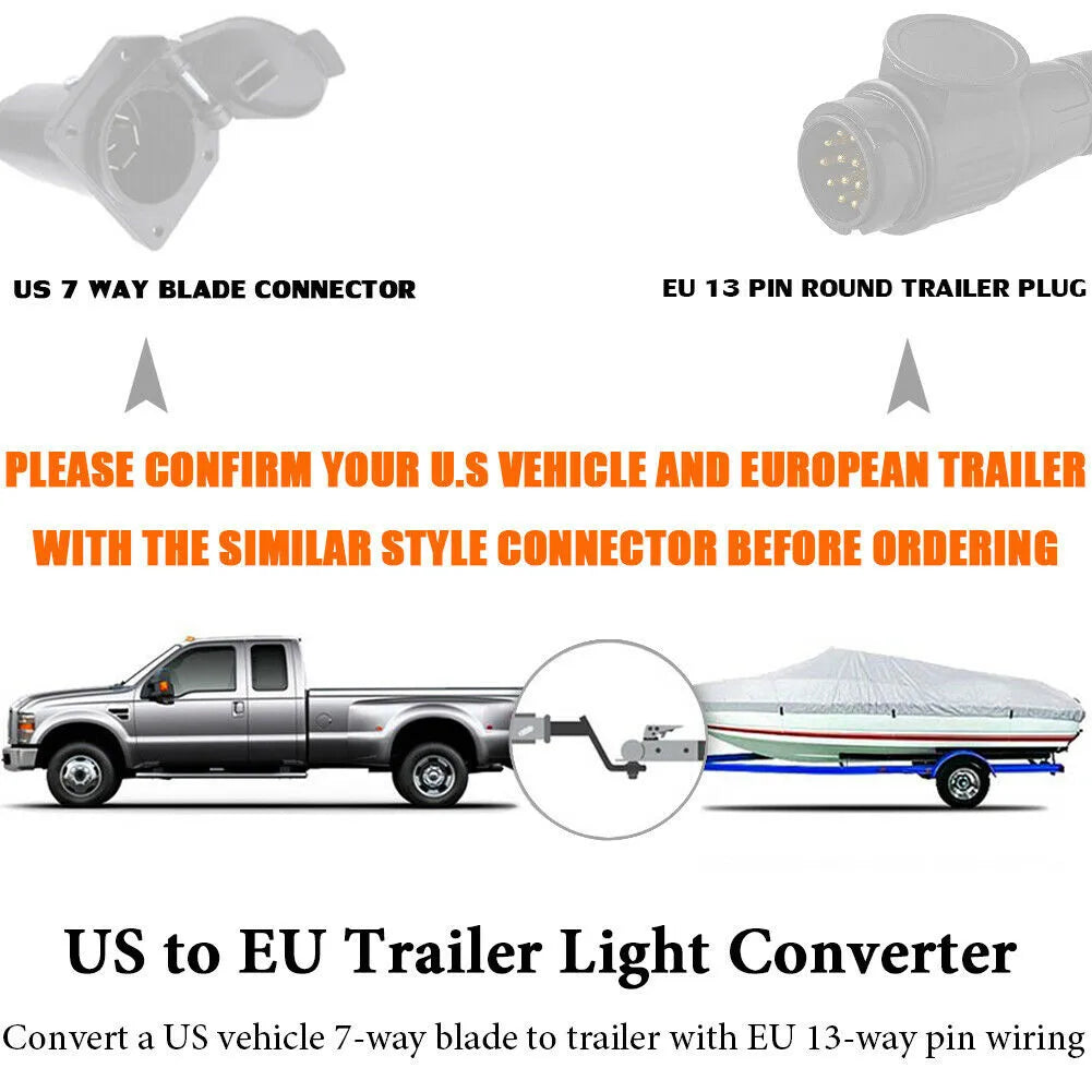 car converter US 7 Way Plug To European 13 Pin US 7 Way to EU 7 US 4 to EU 7 Round Connector Trailer Light Converter Accessories