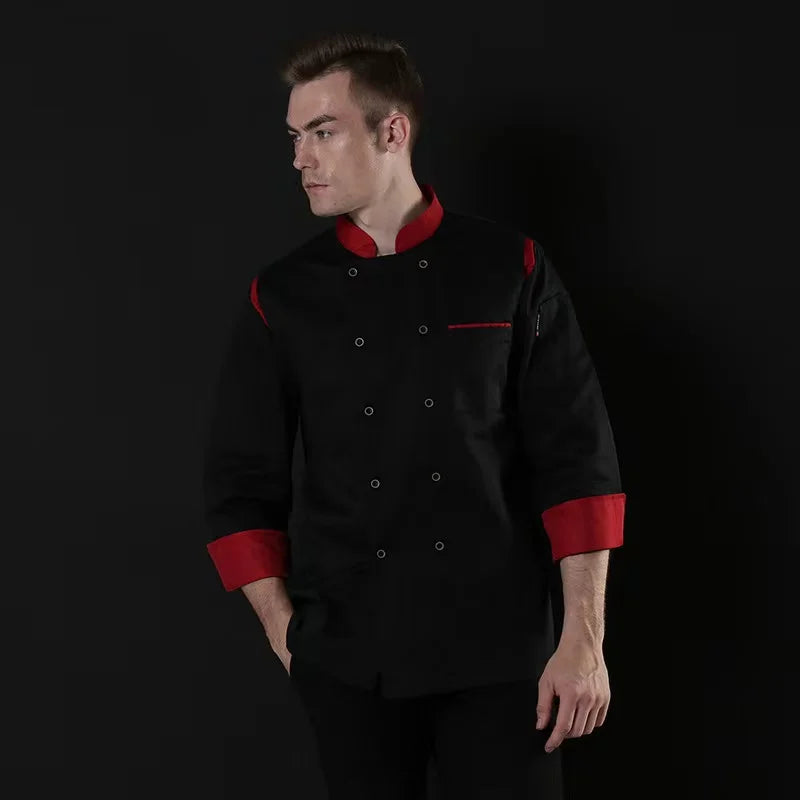 chef shirt Chef Jacket Long Adjustable Sleeve Men Women Unisex Cook Coat Restaurant Hotel Kitchen Wear Waiter Uniform