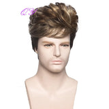 Synthetic Man Wigs  Black Short Curly For Men Wigs With High Temperature Fiber Daily Wear Curl Fashion Hairstyle Male Wig