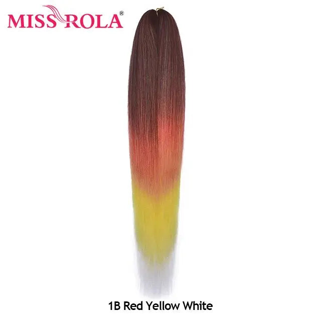 MISS ROLA Synthetic Kanekalon Hair Jumbo Braids 24 Inches100g Yaki Straight Hair Extension Pre Stretched Blonde Pink Wholesale