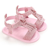 Summer Fashion Newborn Pink Baby Shoes Non-slip Cloth Bottom Shoes For Girls Elegant Breathable Leisure Baby First Walking Shoes