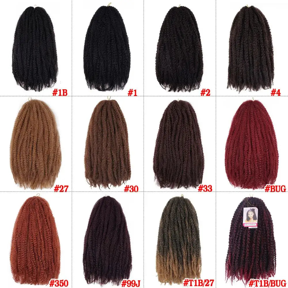 18inch Synthetic Afro Kinky Marley Braids Hair Soft Jumbo Crochet Braids Hair Extensions For Women Long Ombre Marley Twist Hair