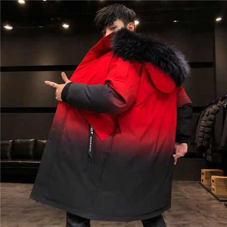 Men Winter New Warm Casual Fur Hooded Jacket Parkas Men Outdoor Fashion Warm Thick Pockets Army Coat Parkas Men