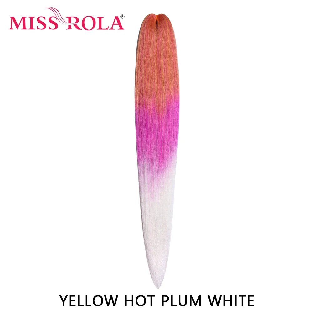 MISS ROLA Synthetic Kanekalon Hair Jumbo Braids 24 Inches100g Yaki Straight Hair Extension Pre Stretched Blonde Pink Wholesale