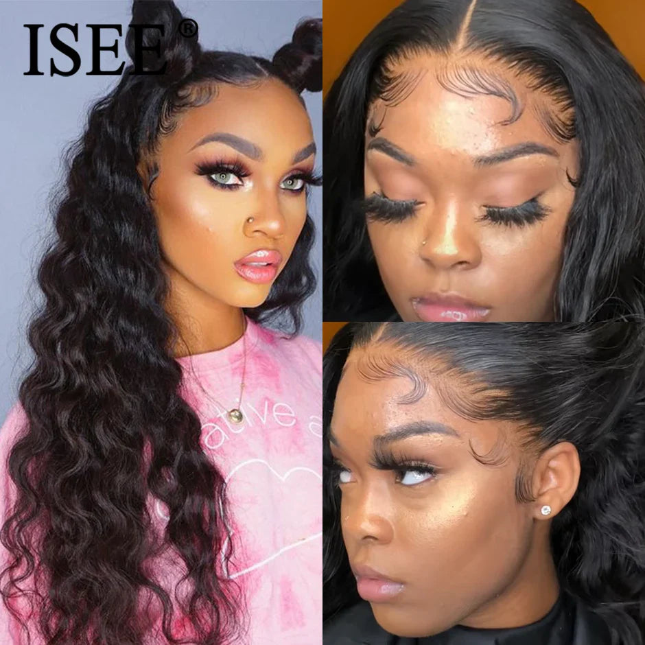 ISEE HAIR Brazilian Loose Deep Bundles With Closure 100% Remy Human Hair Bundles With Closure 3/4 Bundles Hair With Closure 4x4