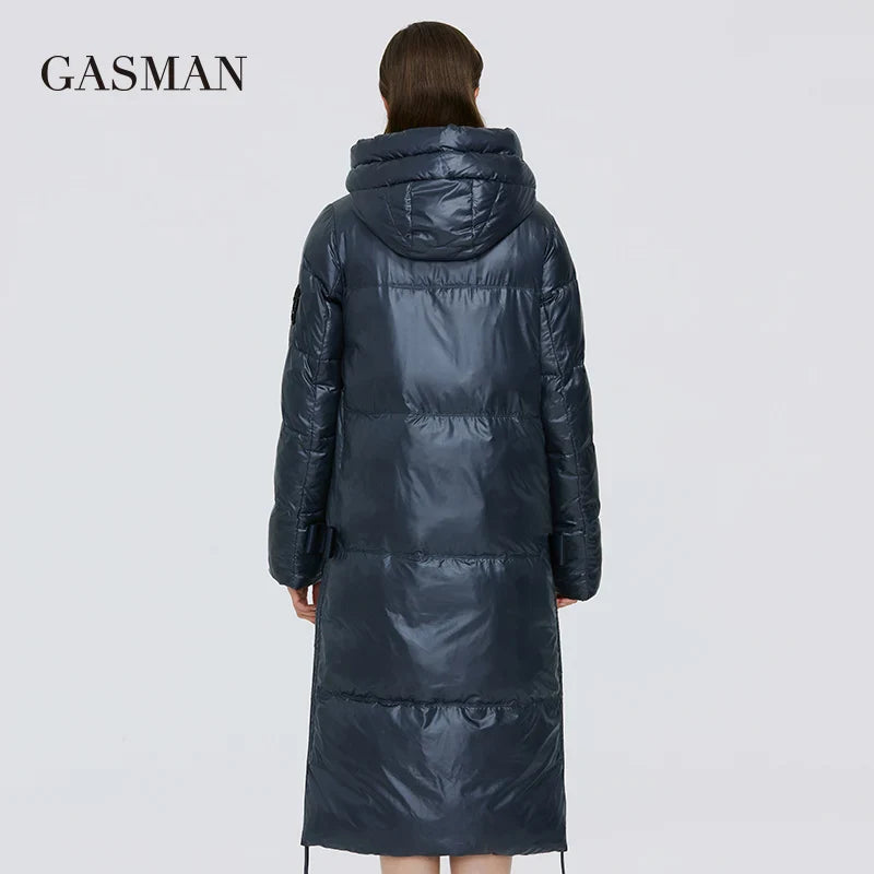 GASMAN 2022 New warm long thick parka Women's winter jacket for womens hooded outwear clothes Female coat women down jacket 027