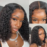 Brazilian Short Curly Bob Lace Front Human Hair Wigs PrePluck With Baby Hair Deep Wave Frontal Wig For Women Water Wave Lace Wig