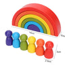 Wooden Rainbow Block Wood Stacking Toys Grimms Rainbow Building Blocks Balls Montessori Eductaional Toy Kids Rainbow Stacker