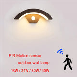 Moden waterproof outdoor wall lamp PIR motion sensor wall light Garden porch frontdoor black aluminum lamp body