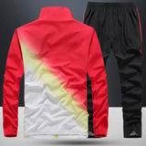 Men's Sportswear New Spring Autumn 2 Piece Sets Man Sports Suit Jacket+Pant Sweatsuit Male Fashion Print Tracksuit Size L-5XL