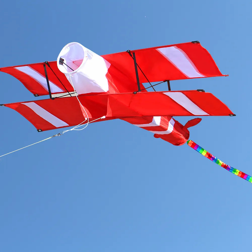 New High Quality 3D Single Line Red Plane  Kite Sports Beach With Handle and String Easy to Fly Factory Outlet