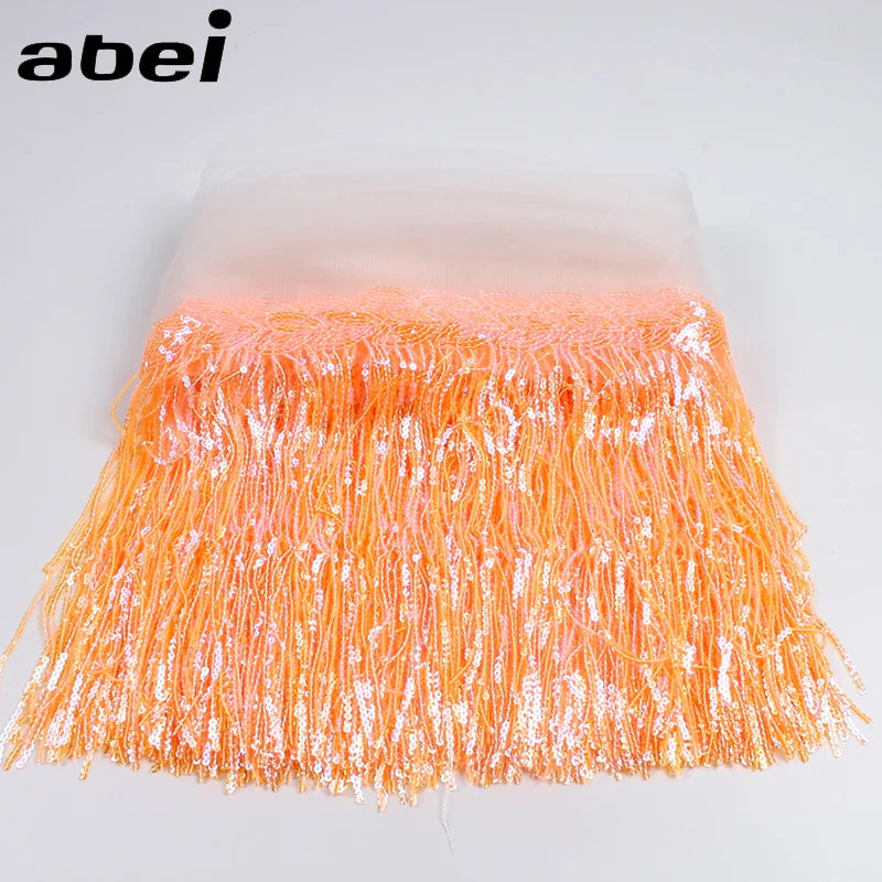 2Yards 30cm DIY Wedding Party Dress Fabric Trims Fringe Tassel Sequins Paillette Lace Ribbon Handmade Sewing Clothes Accessories