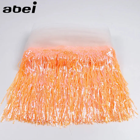 2Yards 30cm DIY Wedding Party Dress Fabric Trims Fringe Tassel Sequins Paillette Lace Ribbon Handmade Sewing Clothes Accessories