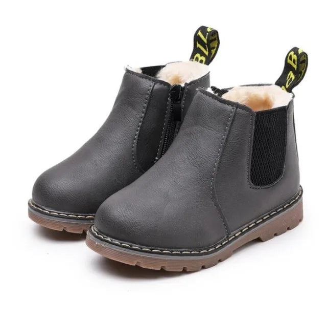 Children Kids Fashion Boots Spring Teen Girls Chelsea Boot With Zip Big Boys Snow Boots PU Leather Sneakers botas