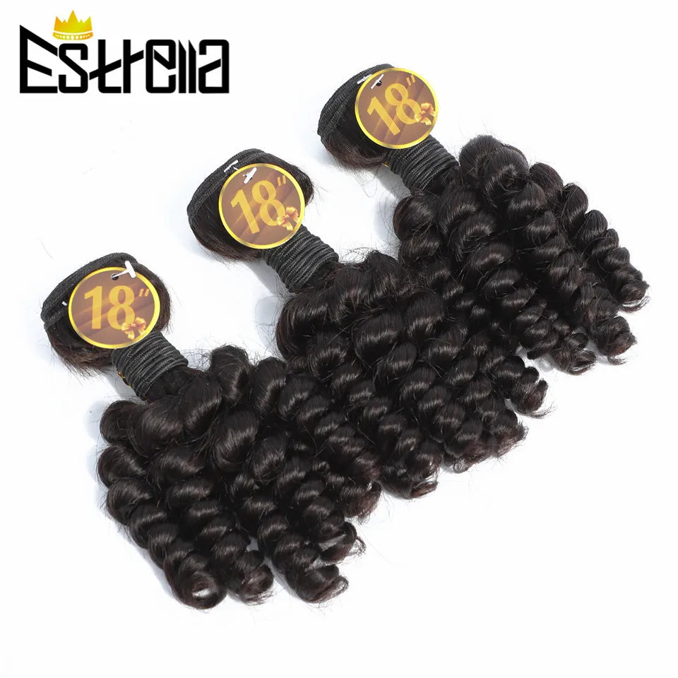 Funmi Hair Weave Curly Bundles with Closure Malaysia Spiral Curl 3 Bundles with 4x4 Lace Closure 220g/lot Human Hair Extensions