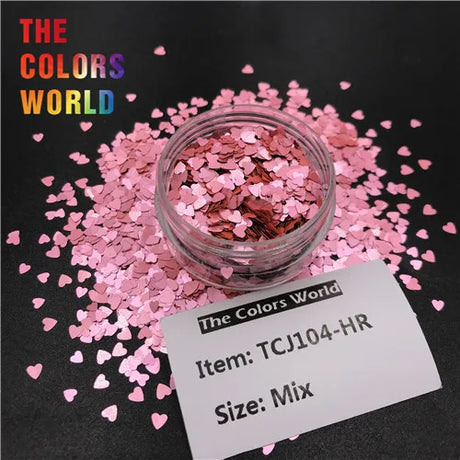 TCT-065 Heart Shape Mix Size Nail Glitter Corazón Nail Art Decoration Nail DIY Decoration Valentine's Day Decoration  Body Art