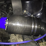 3" Universal Car Cold Air Intake System With Fan Racing Carbon Fiber Cold Feed Induction Air Intake Filter Kit Filter Box