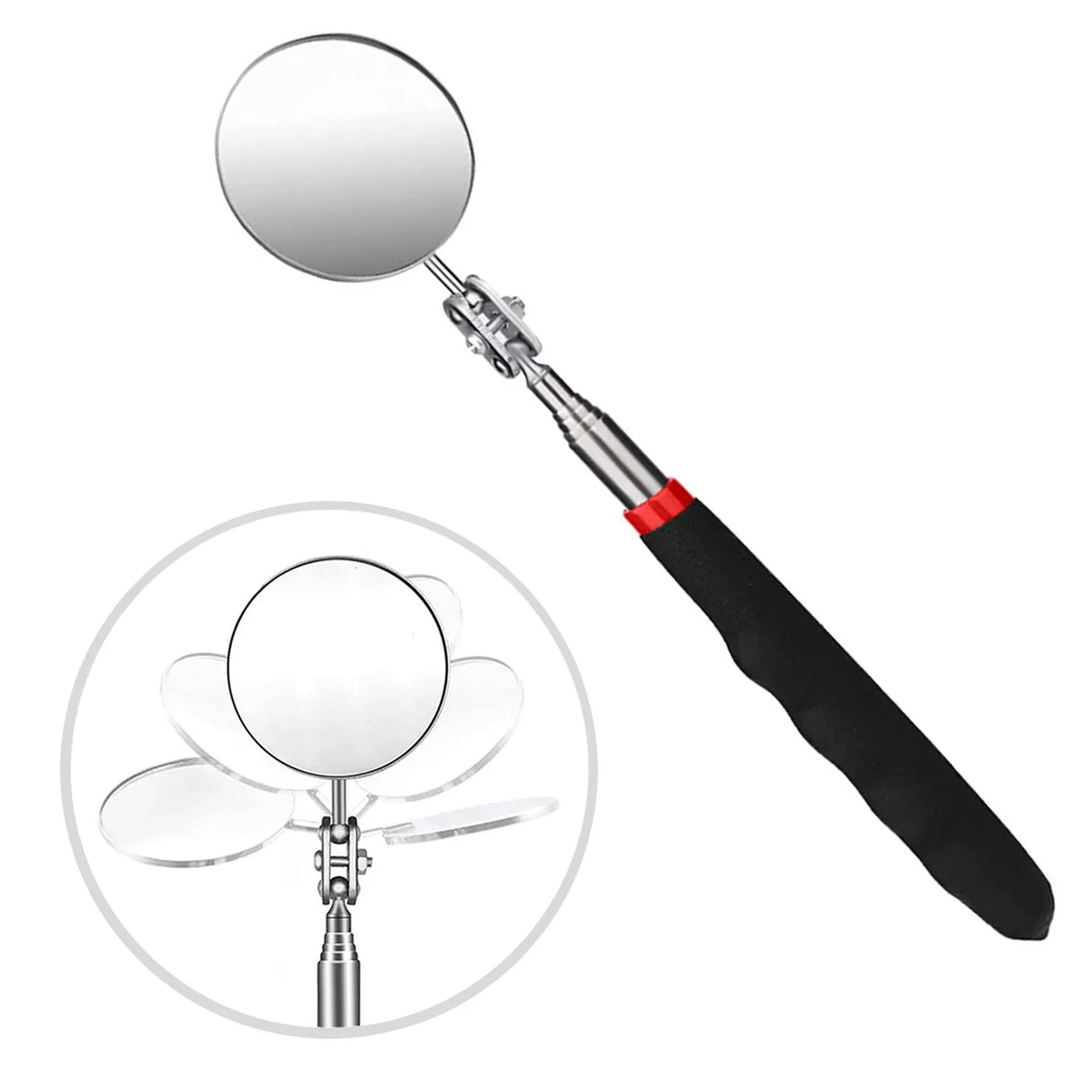 Hot sale 1Pc 50mm Adjustable Car Telescopic Detection Lens Inspection Round Mirror 360 Repair Tool