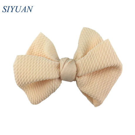 20pcs/lot High Quality 4.5'' Solid Seersucker Waffle Bow Knot with Clip Girl Party Headdress Accessories HDJ157