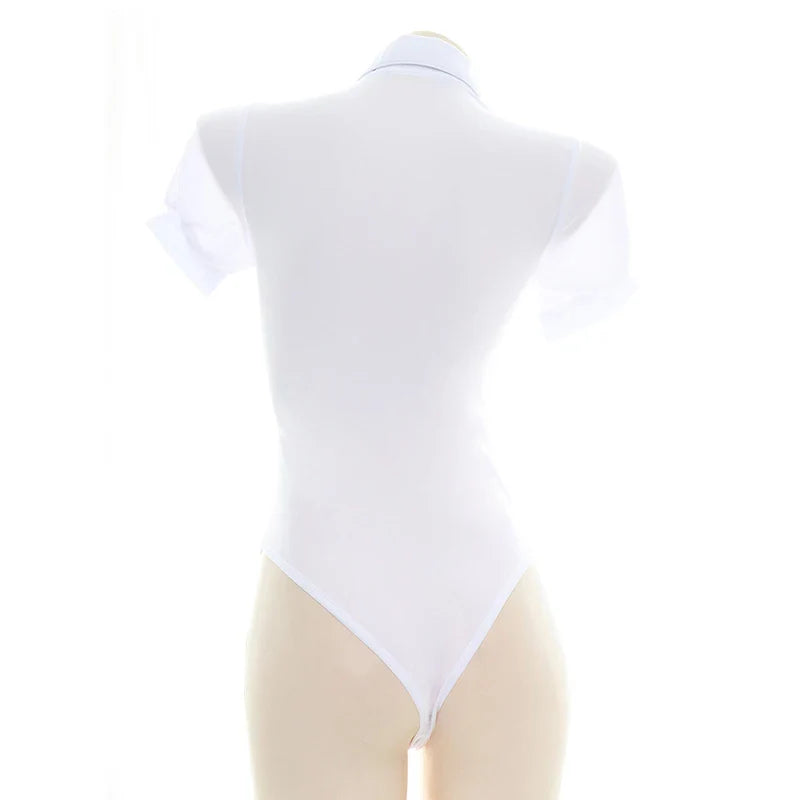 AniLV School Girl White Shirt Bodysuit Swimsuit Costume Studnet Waiter Swimwear Uniform Temptation Lingerie Cosplay