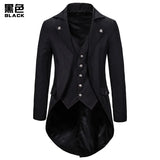 Gothic Victorian Tailcoat Jacket Men Steampunk Medieval Cosplay Costume Male Pirate Renaissance Formal Tuxedo Coats 2XL