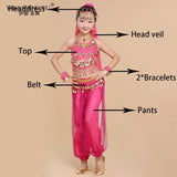 Kids Belly Dance Costumes Set Oriental Dance Costumes Girl Egypt Bollywood Indian Belly Dancing Clothing India 6 Color Dance Set