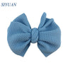 20pcs/lot High Quality 4.5'' Solid Seersucker Waffle Bow Knot with Clip Girl Party Headdress Accessories HDJ157