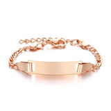 Personalize Baby Name Bracelet Figaro Chain Smooth Bangle Link Gold Tone No Fade Safty Jewelry 12cm to 15cm