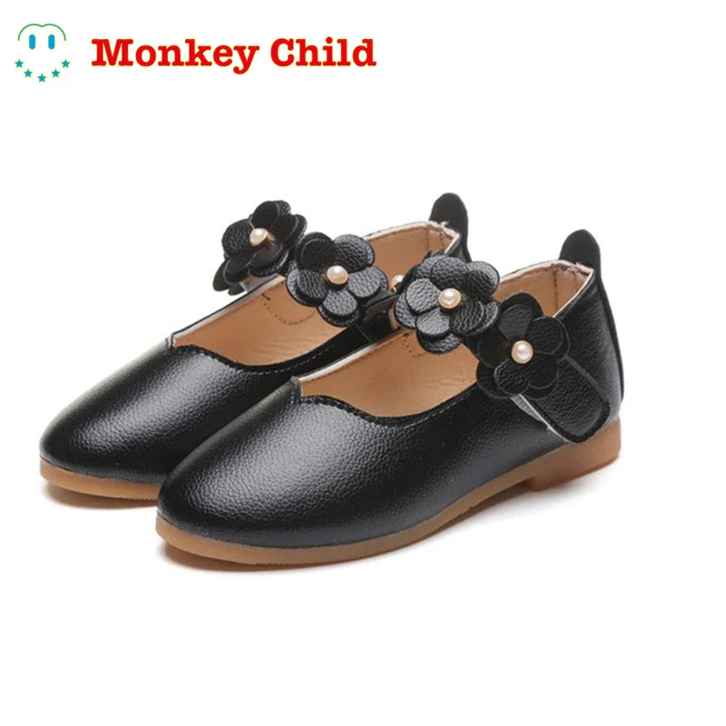 1-11 year Leather Girls Shoes Flowers Party Shoes For Baby Princess Shoes for Kids Children Flats Dress Shoe White Sandal Lady s