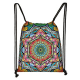 Mandala  / Hamsa Fatima Hand/ Buddha Lotus Flower backpack woman  Drawstring Bag girls Storage Bag Ladies  travel bag