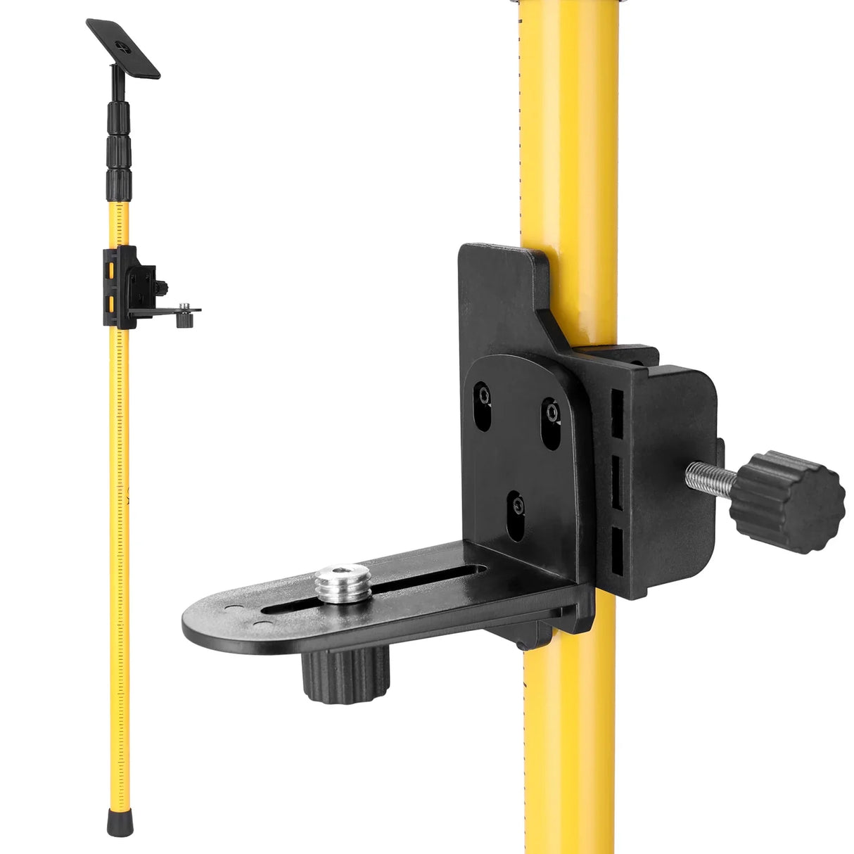 Telescopic Pole for Line Leveler Aluminum Alloy Adjustable Lift Extend Bracket Holder Stand Support for 1/4''& 5/8'' Laser Level