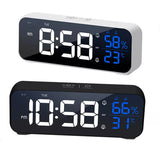 Music Alarm Clock Temperature Humidity Voice Control/Alaways On Table Clock Dual Alarm Wall  Rechargeable Digital LED Clocks