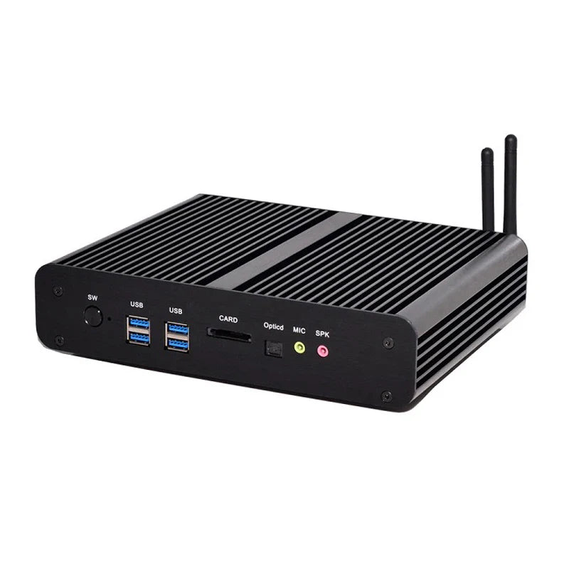 Windows Tiny Desktop Nettop i7 5500U 4650U 2*Lans 2*HDMI 1*Optical Barebone Mini PC HTPC Nuc Fanless Broadwell Computer WiFi BT