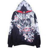 Hip Hop Hooded Jacket Men Street Dance Graffiti Hoodies Cotton Loose Casual Sweatshirts Streetwear Harajuku Printed Cardigan