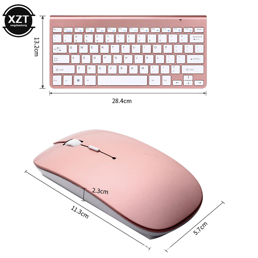 2.4G Wireless Keyboard and Mouse Mini Multimedia Keyboard Mouse Combo Set for Notebook Laptop Mac Desktop PC with USB Receiver