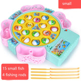 New Kids Fishing Toys Electric Rotating Fishing Play Game Musical Fish Plate Set Magnetic Outdoor Sports Toys for Children Gifts