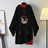 Winter Plus Size Dress Women's Chinese Traditional Style Hanfu Cheongsam Embroidered Tang Suit Hooded Sweatshirt Vestidos