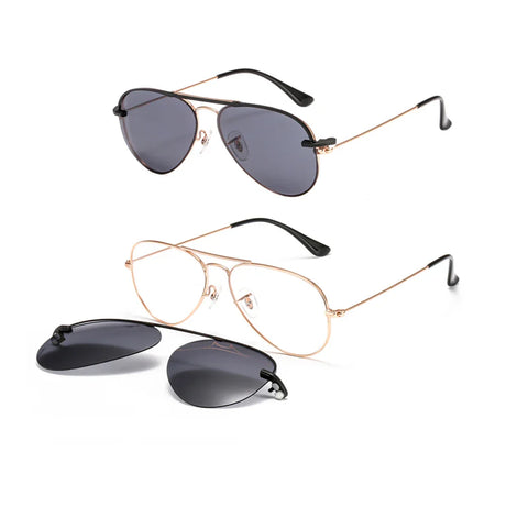 Polarized Sunglasses Men Women Magnetic Clip On Lens Sunglass Pilot Sun Glasses Frame Of Eyeglasses Optical Eyewear Trendy 2023