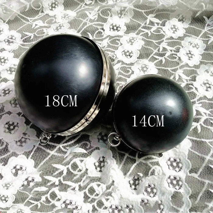 14 cm or 18 cm round shape metal box clutches with black plastic surface diy handbag accessories metal bag frames evening bags