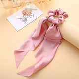 1PC New Women Scrunchie Ribbon Elastic Hair Bands Bow Scarf Solid Head Band for Girls Ladies Hair Ropes Ties Hair Accessories