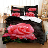 Red Rose Bedding Set Quilt Duvet Cover Comforter Pillow Case 3D HD Double Full King Queen Twin Single 3PCS 2PCS Bedroom Flower