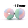 15mm 100pcs Round Silicone Beads Teether Baby Nursing Necklace Pacifier Clip Oral Care BPA Free Food Grade Colorful